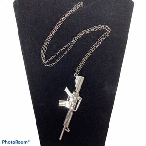 Machine Gun Necklace M4 Gun Pendant With Chain